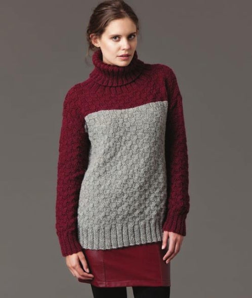 Textured Jumper Knitting Pattern- w380