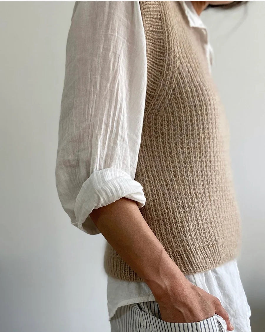 Friday Slipover V-neck  - Petite Knit Woman