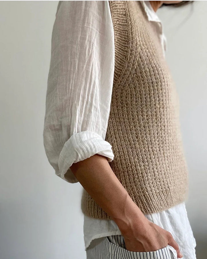 Friday Slipover V-neck  - Petite Knit Woman