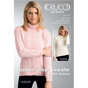 Crucci Pattern 1401 Fashion Step Sweater - (8ply Adult)