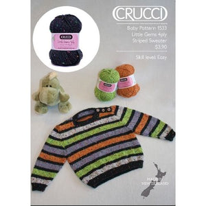 Crucci Pattern 1533 Striped Sweater - (4ply Baby)