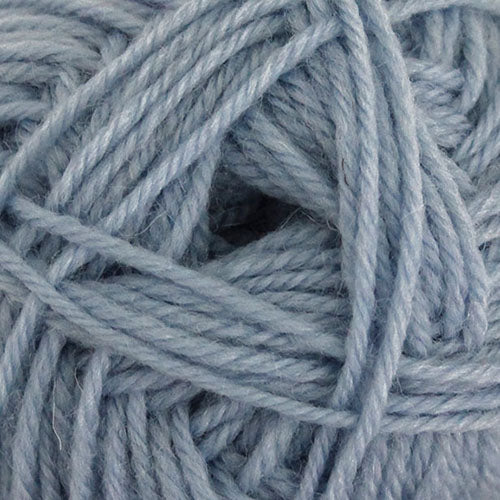 A close up of light blue Broadway Purely Wool DK 8 Ply yarn
