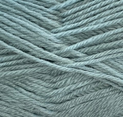 A close up of Crucci Soft Pure Wool 4 Ply yarn in shade duck egg