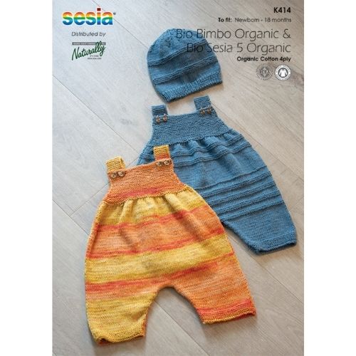 A baby romper and hat set in multicolor and blue, displayed on a flat surface.