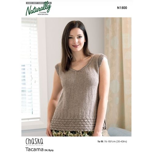 A female model wearing a brown, long-sleeved, turtleneck top from the Naturally Pattern N1500 collection.