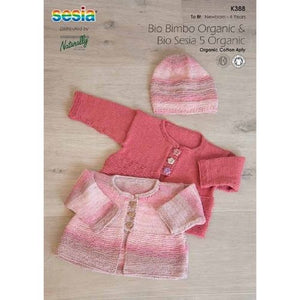 Naturally Pattern K388 Cardigan & Hat Pattern - (4ply Baby)